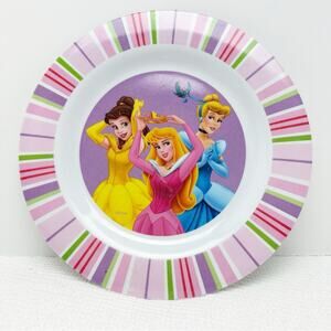 Disney Princess melamine Striped Dinner Plate - Purple, Pink, Blue Cinderella